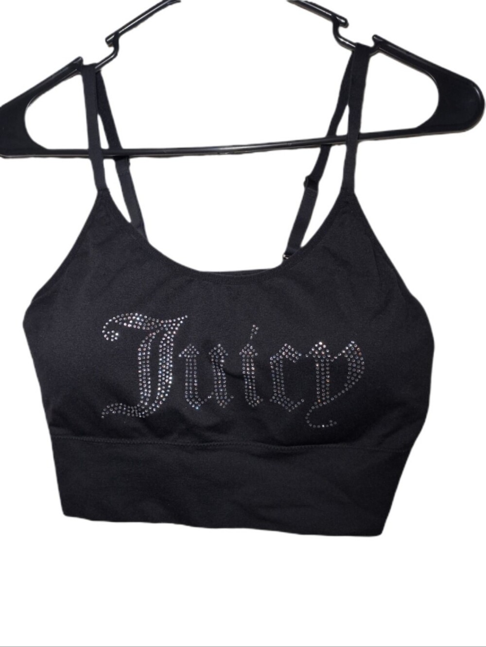 Juicy Couture Black Rhinestone Lounge Bra (2XL)